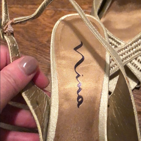 Nina gold sling back heels - Picture 3 of 6